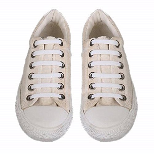 OFKPO Cordones de Zapatillas Deportivas, Silicona Elástica, No se Atan, Estilo Deportes al Aire Libre, para Niños, Blanco