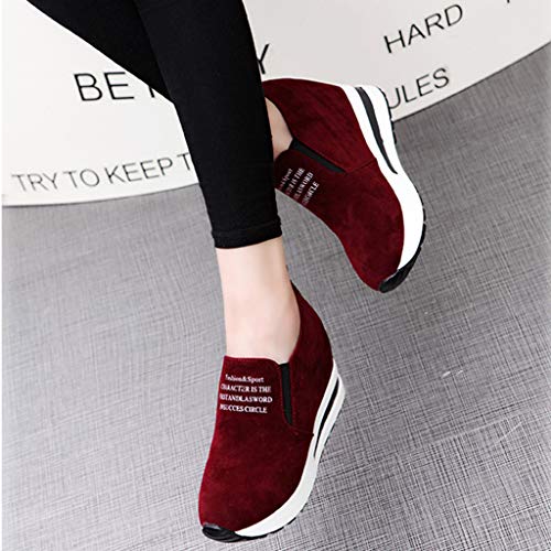 OHQ Zapatillas De Gimnasia Mujer Casual Flock Ponerse Plataforma Gruesa Zapatillas Deportivas CuñAs Zapatos CóModo Y Elegante