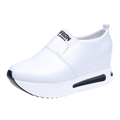 OHQ Zapatillas De Running para Mujer Sin Cordones con Plataforma Gruesa Zapatillas De Deporte Zapatos con CuñAs CóModo Y Elegante