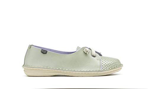 ONFOOT Zapatos sin cordones Francesita Blucher para mujer, color Verde, talla 40.5 EU