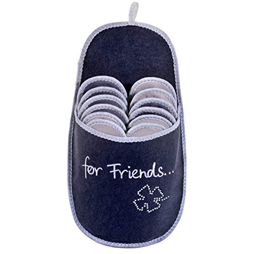 ONVAYA Zapatillas de huéspedes antideslizantes | conjunto de 6 | Zapatilla de fieltro | Para amigos felicidad hoja de trébol de brillo For Friends