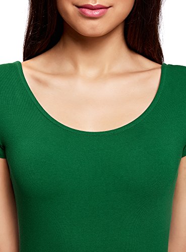 oodji Collection Mujer Vestido Ajustado con Escote Pronunciado en la Espalda, Verde, ES 36 / XS