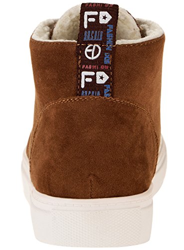 oodji Ultra Mujer Botas Cálidas de Ante Sintético, Marrón, 36 EU / 3.5 UK