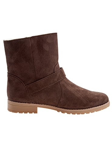 oodji Ultra Mujer Botas de Ante Sintético con Flecos, Marrón, 37 EU / 4 UK