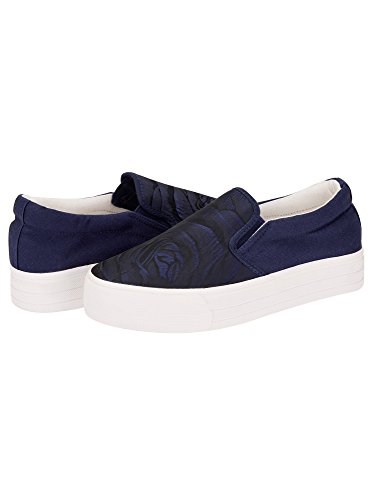 oodji Ultra Mujer Zapatillas Slip On de Suela Gruesa Estampadas, Azul, 39 EU / 6 UK