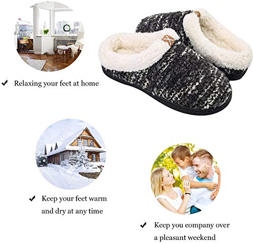 OUSIMEN Zapatillas Casa Hombre Mujer Invierno Calido Zapatillas Memory Foam Slipper Ultraligero cómodo y Antideslizante Zapatilla de Estar por casa para Mujer Zapatillas de Interior