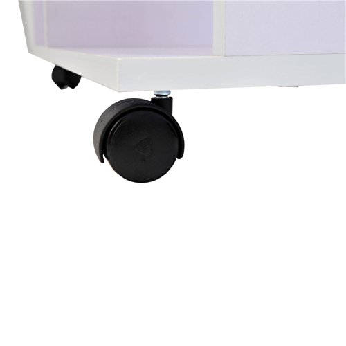 Outsunny HOMCOM Armario Abierto Colgador 80x40x128cm Colgar Ropa Madera Blanco Colgador Ruedas