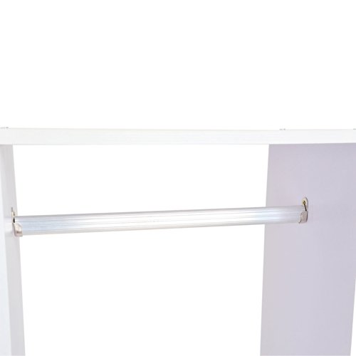 Outsunny HOMCOM Armario Abierto Colgador 80x40x128cm Colgar Ropa Madera Blanco Colgador Ruedas
