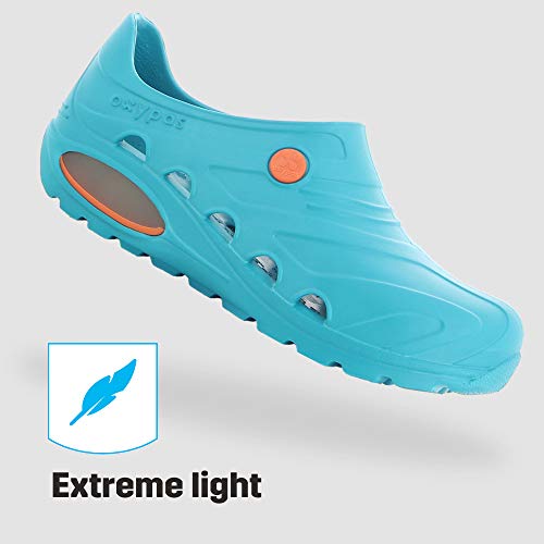 Oxypas oxyvaj3801nav Oxyva - Slip On SRC cómodo zuecos, 37/38 EU, Turquoise