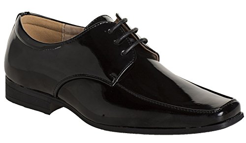 Paisley of London - Zapatos de vestir de charol para chicos - Charol negro, Sintético, 34