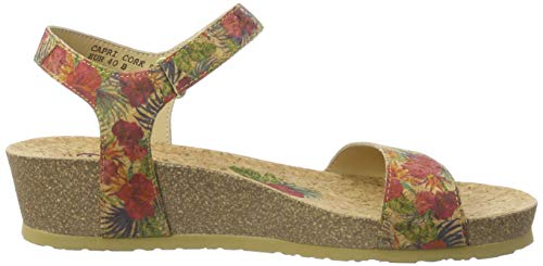 Panama Jack Capri Cork, Sandalia con Pulsera Mujer, Rojo (Rojo B1), 37 EU