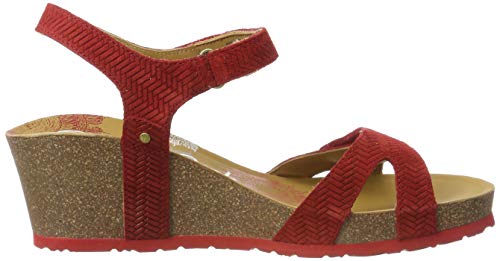 Panama Jack Julia Menorca, Sandalia con Pulsera Mujer, Rojo (Rojo B1), 37 EU