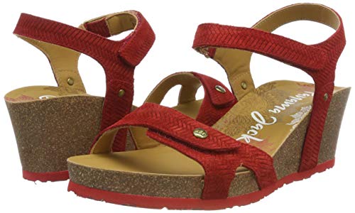 Panama Jack Julia Menorca, Sandalia con Pulsera Mujer, Rojo (Rojo B1), 37 EU