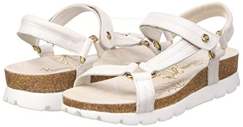 Panama Jack Sandra Nacar, Sandalias Planas Mujer, Blanco, 37 EU