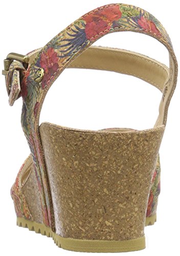 Panama Jack Vera Cork, Sandalia con Pulsera Mujer, Rojo (Rojo B1), 38 EU