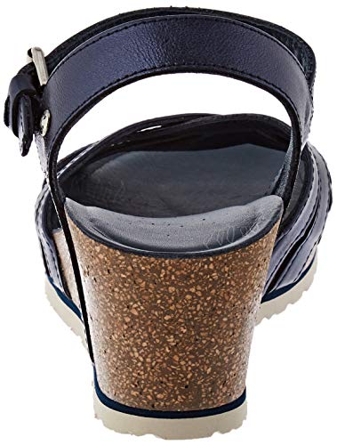 Panama Jack Vera Shine, Sandalia con Pulsera Mujer, Azul (Marino B4), 36 EU