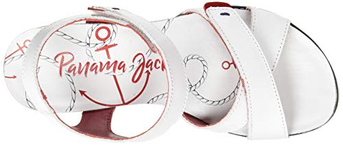 Panama Jack Vieri Navy, Sandalia con Pulsera Mujer, Blanco (Blanco B3), 37 EU