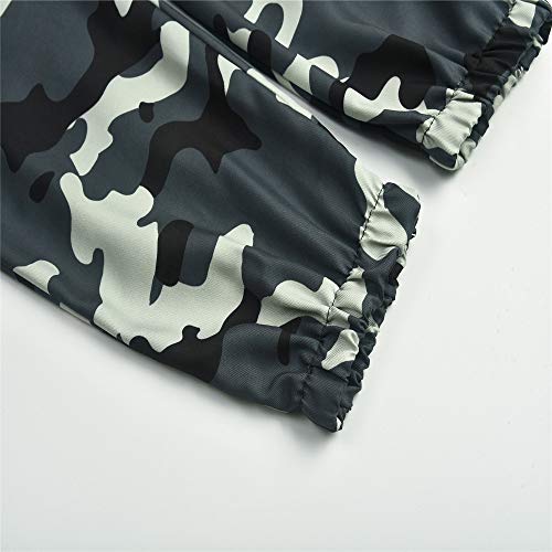 Pantalones Militares Mujer Cintura Alta Pantalon de Camuflaje de Chándal Hip Hop Punk Rock Casuales Tumblr Streetwear Sin cinturón Moda 2019 Yvelands(Verde,S)