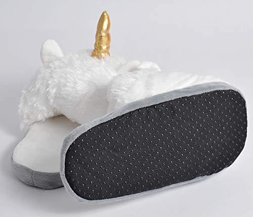 Pantuflas Zapatillas de Estar en Casa Unicornio Blancos Talla única 37 38 Suaves Calentitas Antideslizantes Peluche para Mujeres y Niñas