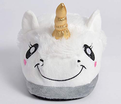 Pantuflas Zapatillas de Estar en Casa Unicornio Blancos Talla única 37 38 Suaves Calentitas Antideslizantes Peluche para Mujeres y Niñas