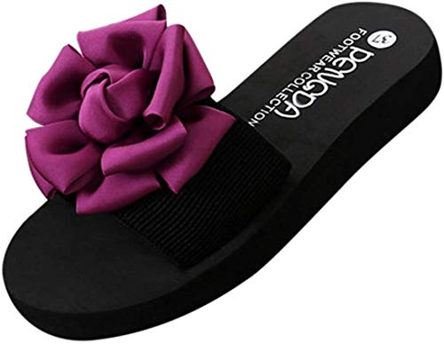 PAOLIAN Sandalias y Chanclas para Mujer Verano 2018 Moda Playa Chanclas con Floral Casual Zapatos de Plataforma Open Toe Suela Blanda Antideslizante Flip-Flops Zapatillas de Estar por casa (39, Rojo)