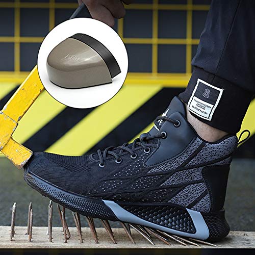 PAQOZKC Botas de Seguridad Hombre Mujer Trabajo Invierno S3 Botas de Trabajo Punta de Acero Calzado de Industrial y Deportiva Zapatillas de Senderismo Botas de Nieve(8081/blue/39)