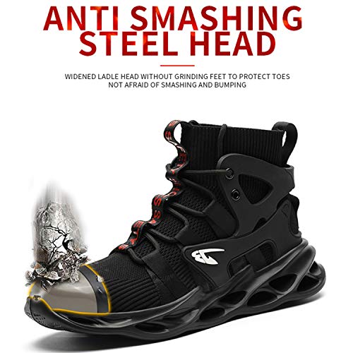 PAQOZKC Zapatos de Seguridad para Hombre con Punta de Acero Invierno Zapatillas de Trabajo Mujer Antideslizantes y Transpirables Botas de Seguridad S3 Tobillo(799/black/41)