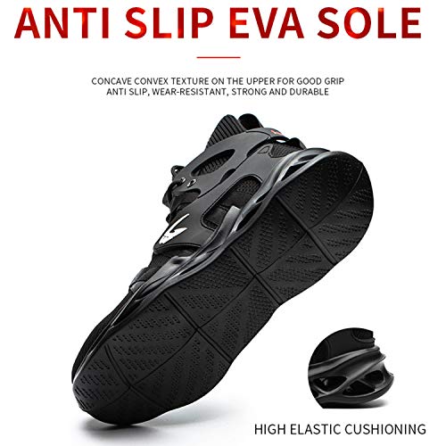PAQOZKC Zapatos de Seguridad para Hombre con Punta de Acero Invierno Zapatillas de Trabajo Mujer Antideslizantes y Transpirables Botas de Seguridad S3 Tobillo(799/black/41)