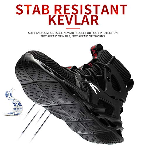 PAQOZKC Zapatos de Seguridad para Hombre con Punta de Acero Invierno Zapatillas de Trabajo Mujer Antideslizantes y Transpirables Botas de Seguridad S3 Tobillo(799/black/41)
