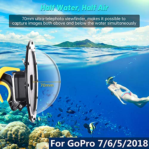 Para GoPro Dome Carcasa impermeable para GoPro Hero 5 6 7 2018 con gatillo de pistola Empuñadura flotante para cámara de acción GoPro