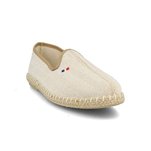 PAYMA - Alpargatas de Esparto en Espiga para Hombre. Zapatillas de Verano. Brasileras para Hombre. Espardeñas Espadrilles con Bandera. Azul Rojo Beige Crudo Kaki Nogal