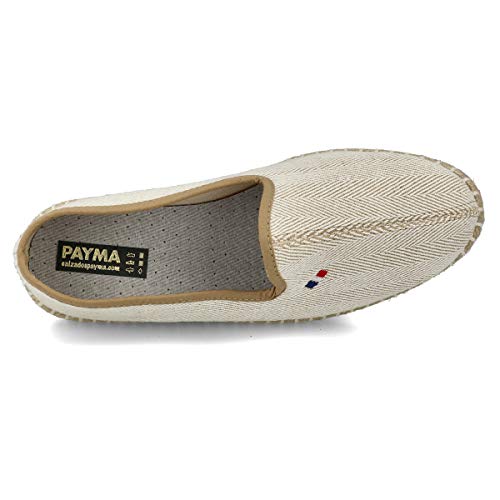 PAYMA - Alpargatas de Esparto en Espiga para Hombre. Zapatillas de Verano. Brasileras para Hombre. Espardeñas Espadrilles con Bandera. Azul Rojo Beige Crudo Kaki Nogal