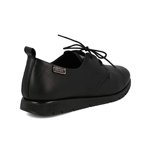 PAYMA - Zapatillas Deportivas Sneakers de Piel para Mujer. Zapatos Planos Casual Blucher. Cierre Cordones. Piel Super Flexible. Máxima Comodidad. Color Cuero, Azul Marino, Rojo, Negro y Blanco.