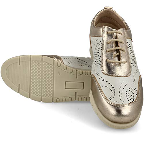 PAYMA - Zapatillas Deportivas Sneakers de Piel para Mujer. Zapatos Planos Casual Blucher. Cierre Cordones. Piel Super Flexible. Máxima Comodidad. Color Cuero, Azul Marino, Rojo, Negro y Blanco.