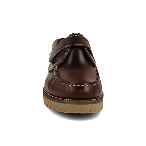 PAYMA - Zapatos Náuticos Timber de Piel Seahorse Engrasada. Hombre, Mujer, Niño. Hecho en ESPAÑA. 3-Ojales. Piso Caramelo, Negro o Goma Track. Colores Marrón, Azul Marino o Negro. Cordones o Velcro