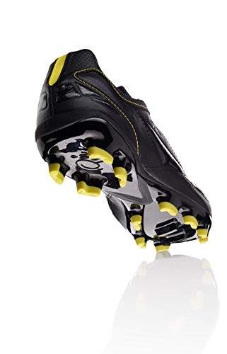 Pele Sports Kids 1958 FG Junior MS Football Boots - Botas de fútbol para Niñs, Negro (Black Yellow), 36 EU
