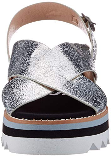 Pepe Jeans Ella Lily, Sandalias con Plataforma Mujer, Plata 934, 41 EU