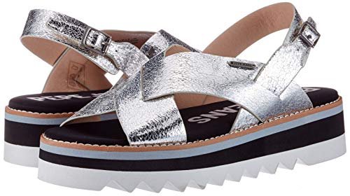 Pepe Jeans Ella Lily, Sandalias con Plataforma Mujer, Plata 934, 41 EU