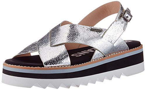 Pepe Jeans Ella Lily, Sandalias con Plataforma Mujer, Plata 934, 41 EU