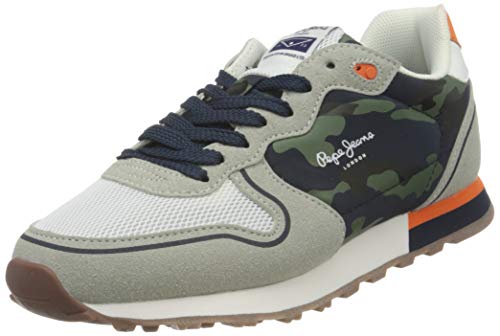 Pepe Jeans Klein Camo Boy, Zapatillas, 905Light Grey, 34 EU