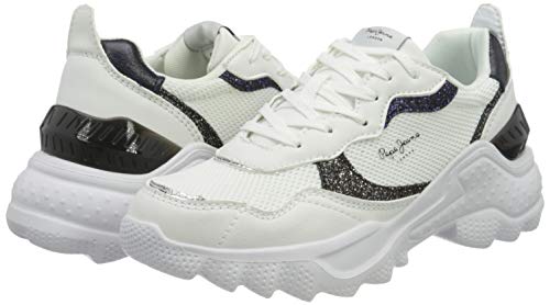 Pepe Jeans London Eccles Clex20 Zapatillas para Mujer , Blanco ( 800WHITE ) , 41 EU