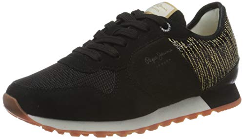 Pepe Jeans London Verona W Cascade, Zapatillas Mujer, 999black, 40 EU