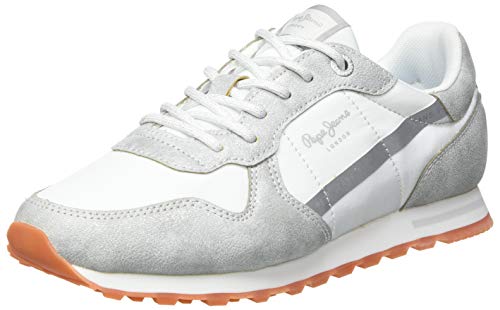 Pepe Jeans London Verona W Lurex, Zapatillas Mujer, 934silver, 38 EU