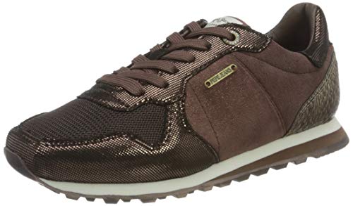 Pepe Jeans London Verona W Top Zapatillas para Mujer , Marrón ( 887DARK MOCCA ) , 37 EU