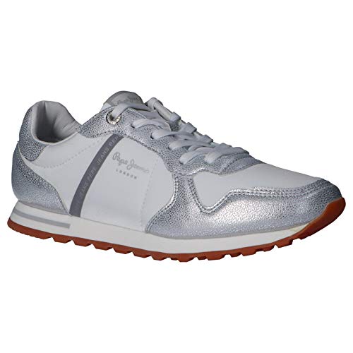 Pepe Jeans Verona - Zapatillas Bajas Mujer Plata Talla 36