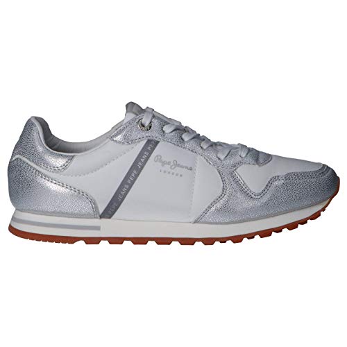 Pepe Jeans Verona - Zapatillas Bajas Mujer Plata Talla 36