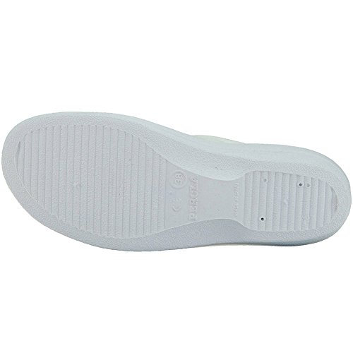 PERCLA - Zueco sanitario en piel para mujer - Modelo 798, color BLANCO, Talla 39