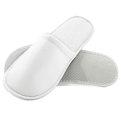 PimPam Factory - Pack de 2 Zapatillas de Rizo de Algodón, Color Blanco | Lavables | Pantuflas para Hotel, SPA, Casa, Viaje | Unisex| Ideal para Invitados y Huéspedes | Fabricado en España