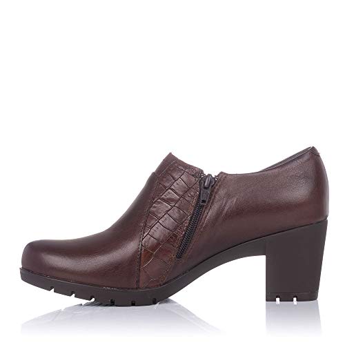 PITILLOS 3111 Zapato Abotinado Piel Tacon Mujer Marron 40