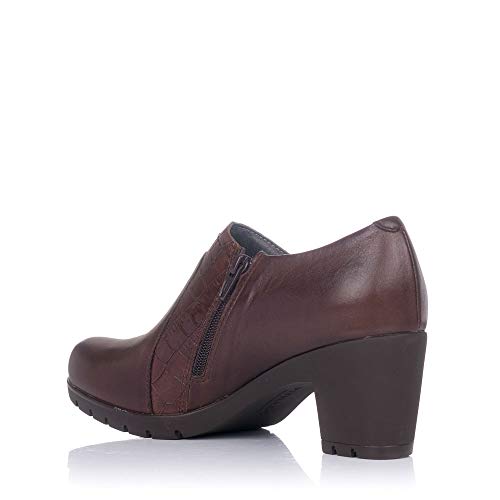 PITILLOS 3111 Zapato Abotinado Piel Tacon Mujer Marron 40